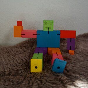 Colorful CubeBot Area Ware Multi positional Figurine Toy